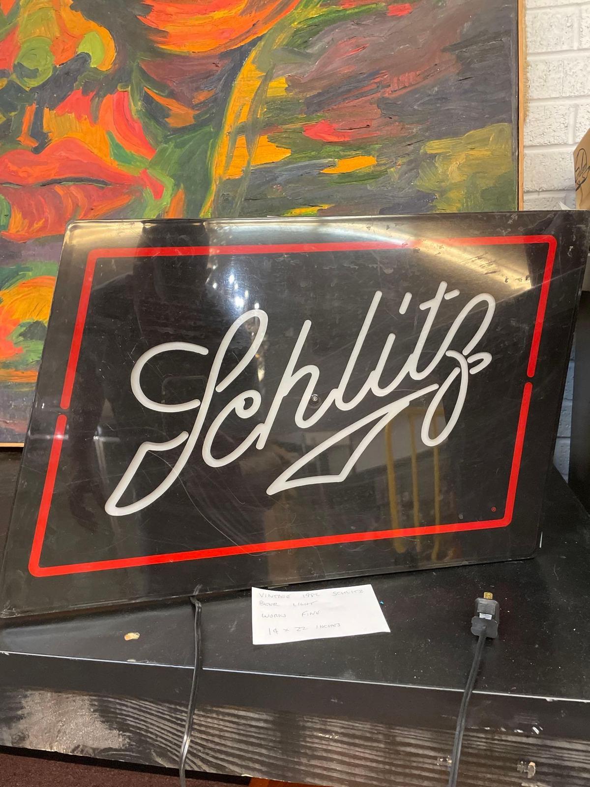 Schlitz light up 1982 beer light Working