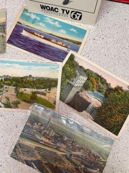 Cleveland Akron Cedar point postcards and Son of Ghoul signed photo