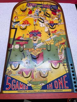 antique happi time pinball bagatelle game