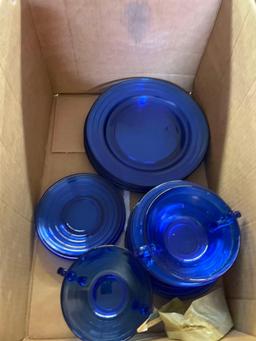 approx 40 pieces Cobalt blue glassware Variety