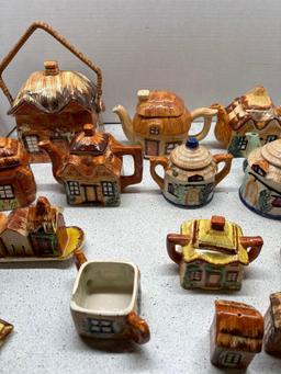 vintage cottage Ware cookie jars teapot salt and pepper etc.