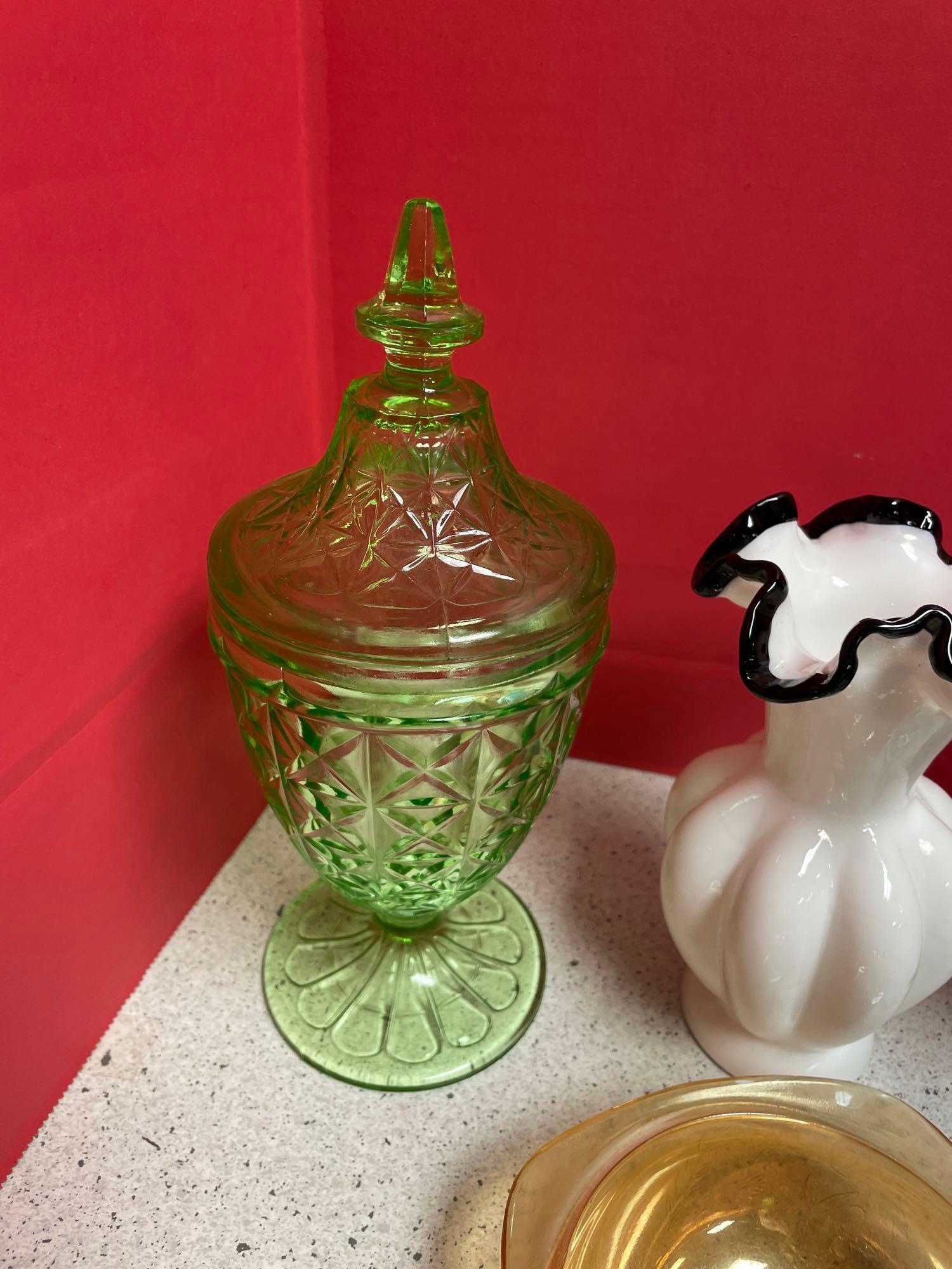 Fenton glass vase other glassware