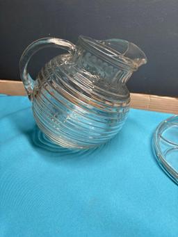 Glass cake stand ball pitcher condiment tray large covered butter three boxes full