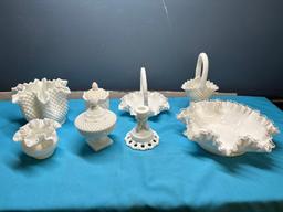 WestMoreland milk glass Fenton silver crest etc.