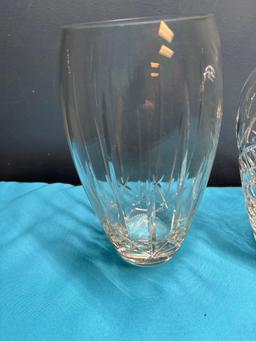 antique cut glass water pitcher other crystal vases etc.