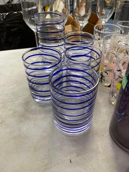 Lot of glassware and chamber pot, basin bowls