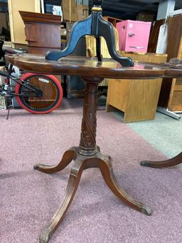 mahogany, occasional table and black stencil table