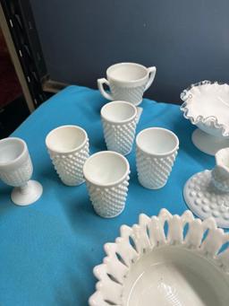 Fenton and other milk glass