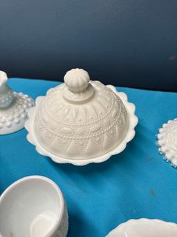Fenton and other milk glass