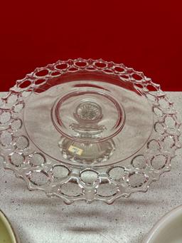 clear glass cake stand Tom and Jerry Punchbowl