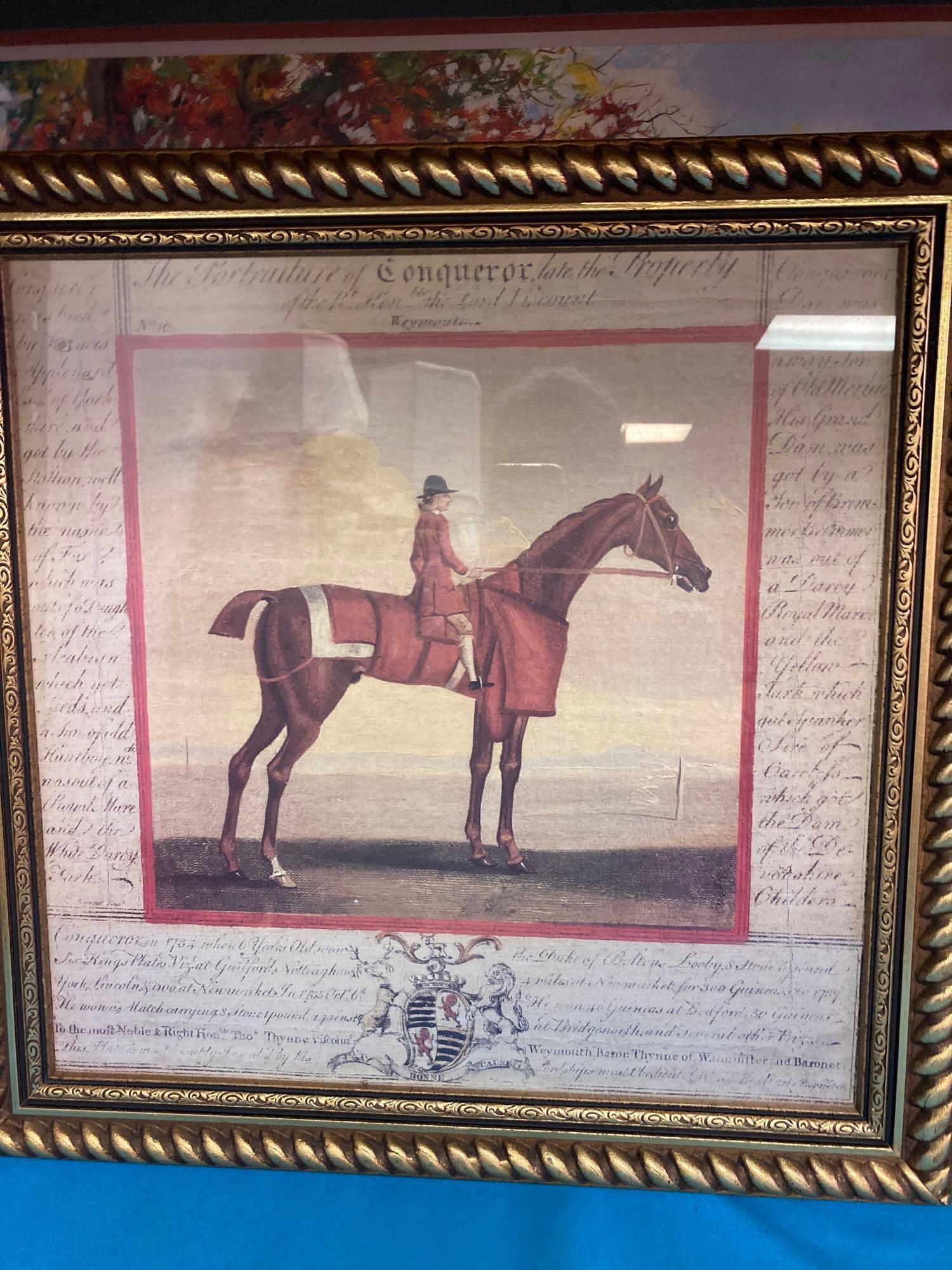 7 horse themed framed pictures