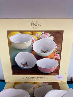 New two boxes of Lenox butterfly meadow dessert bowls eight total