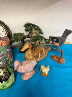 Birds, including Vintage, Robin, model, buzzard bobble heads , Annalee duck, vintage swan rattle