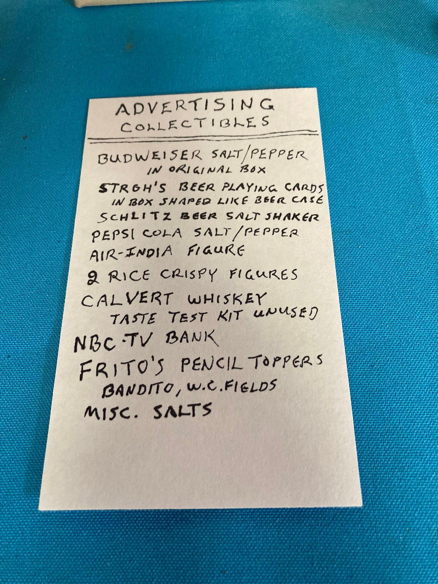 Advertising collectibles see list