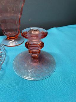 Pink depression glass