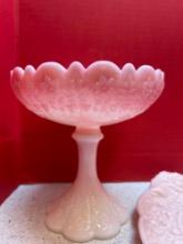 Great grouping of pink glass, Fenton, and more