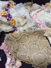 vintage antique handmade doilies Approximately 70