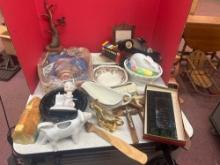 vintage cake decorator salt pepper and sugar stand, porcelain pitcher, bowl, tray, Easter bunny