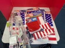Ohio and American flag banners and Windstock holders