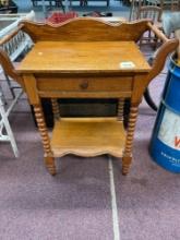 Antique washstand with spool legs and dovetail drawers