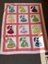 Beautiful bonnet quilt and 3 other older quilts