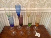 Colorful Lenox stemware champagne flutes