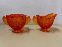 Fenton Amberina buttons and daisies creamer sugar