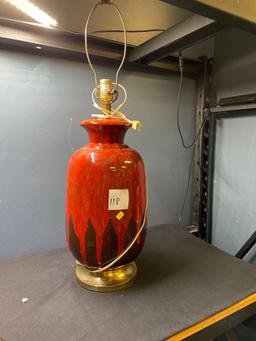 Modernist red and black lava lamp