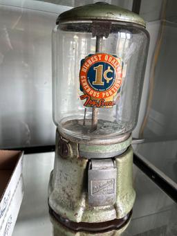 antique Northwestern one penny peanut vending machine
