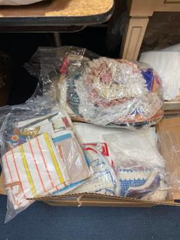 Vintage linen hand towels, and other linens