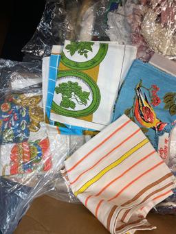 Vintage linen hand towels, and other linens