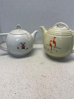 vintage Brinns honeycomb, clover, and bee, kettle sugar bowl, and creamer. vintage Hall Enterprise