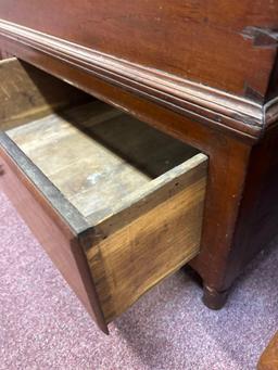 early primitive cedar chest w/ 2 drawers, fancy dovetail