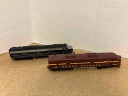 HO scale Pennsylvania number 5856 electric engine and Baltimore and Ohio number 92 a diesel electric