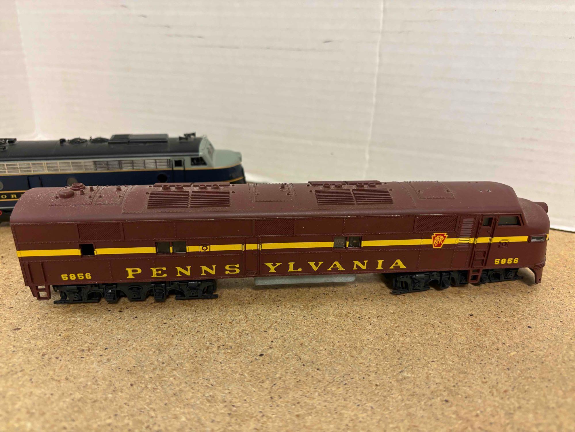 HO scale Pennsylvania number 5856 electric engine and Baltimore and Ohio number 92 a diesel electric