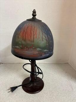 Reverse painted lamp newer