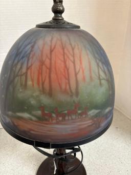 Reverse painted lamp newer