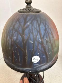 Reverse painted lamp newer