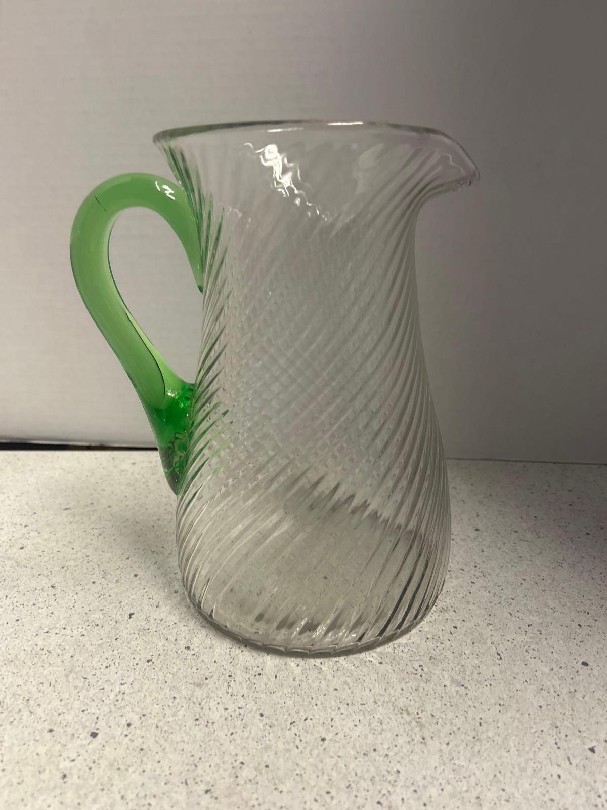 swirl depression glass pitcher