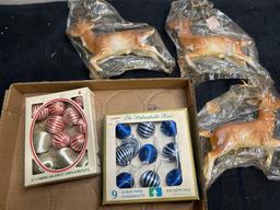 The unbreakable vintage ornaments and deer figures