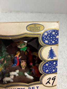 Vintage Shiny Brite miniature nativity set