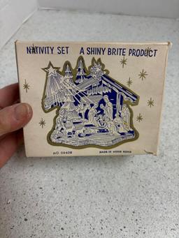 Vintage Shiny Brite miniature nativity set