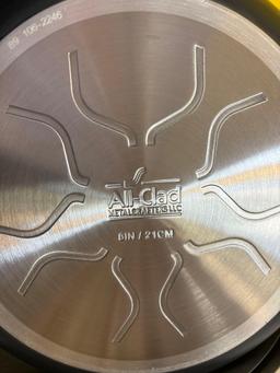 1 all clad skillet, 2 Lagastina skillets