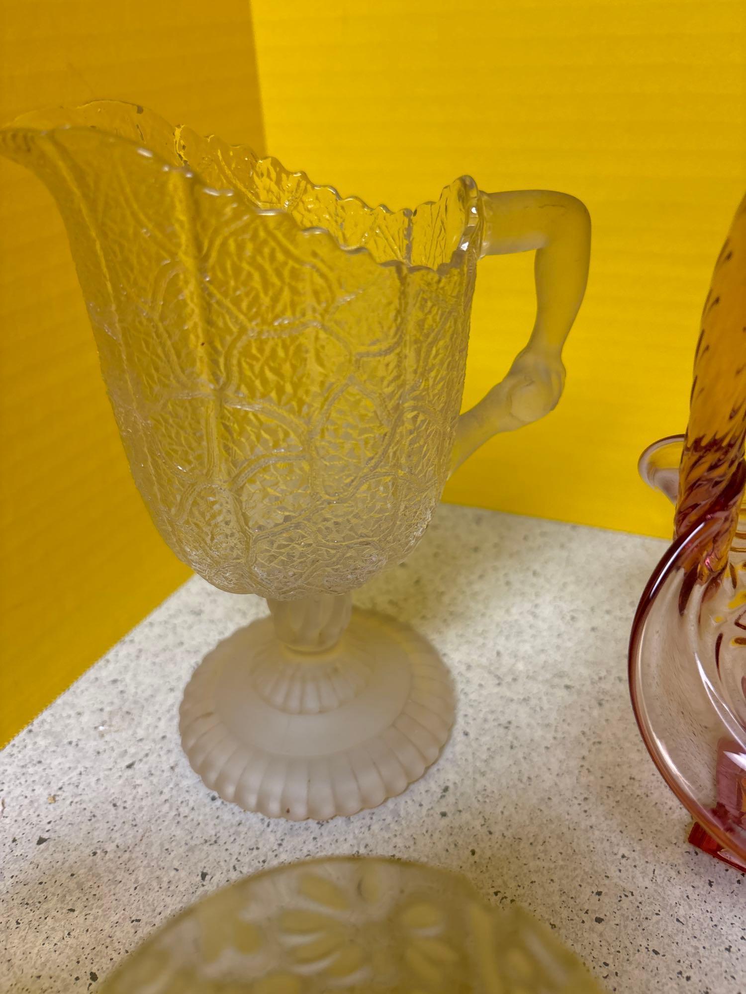 Tree of life pitcher and other glassware