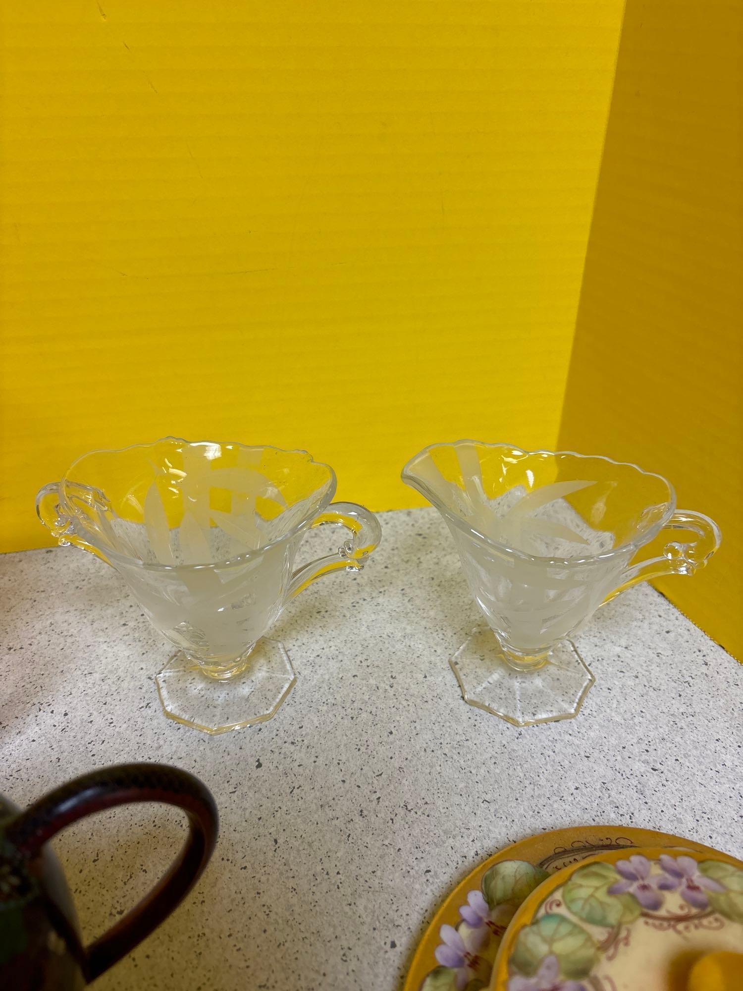 Tree of life pitcher and other glassware