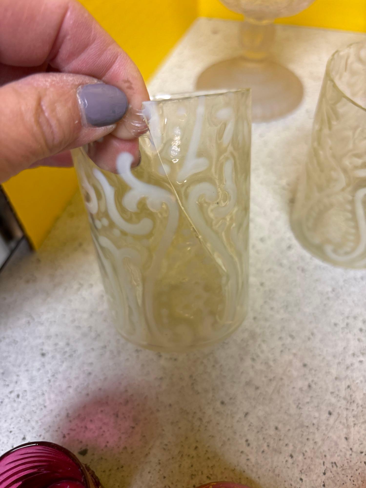 Tree of life pitcher and other glassware