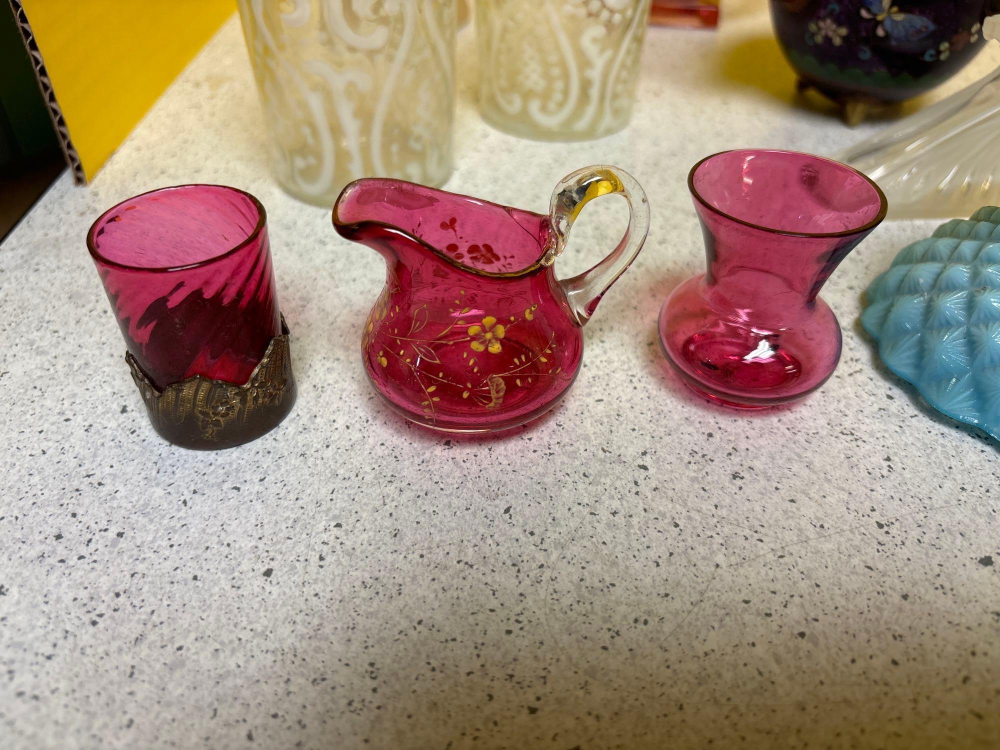 Tree of life pitcher and other glassware
