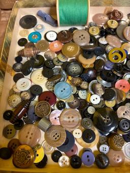 Buttons and quilting squares