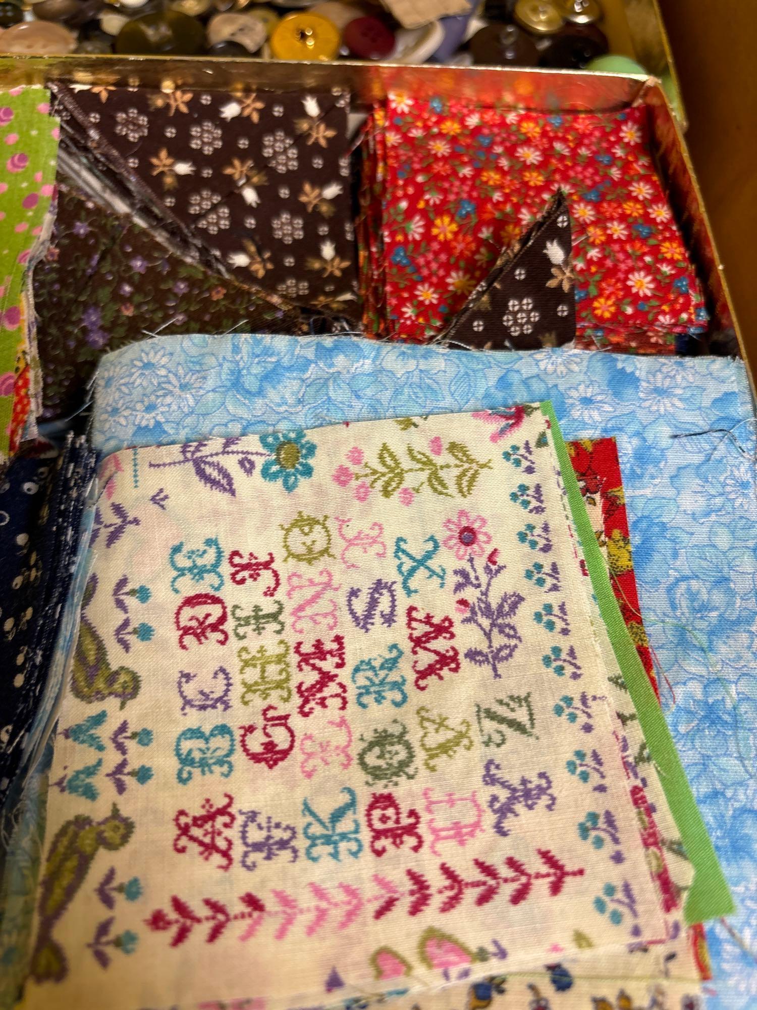 Buttons and quilting squares
