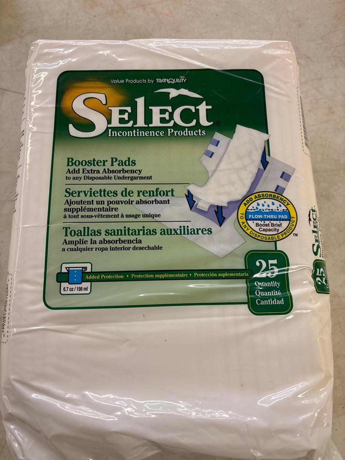 seven packs of select booster pads